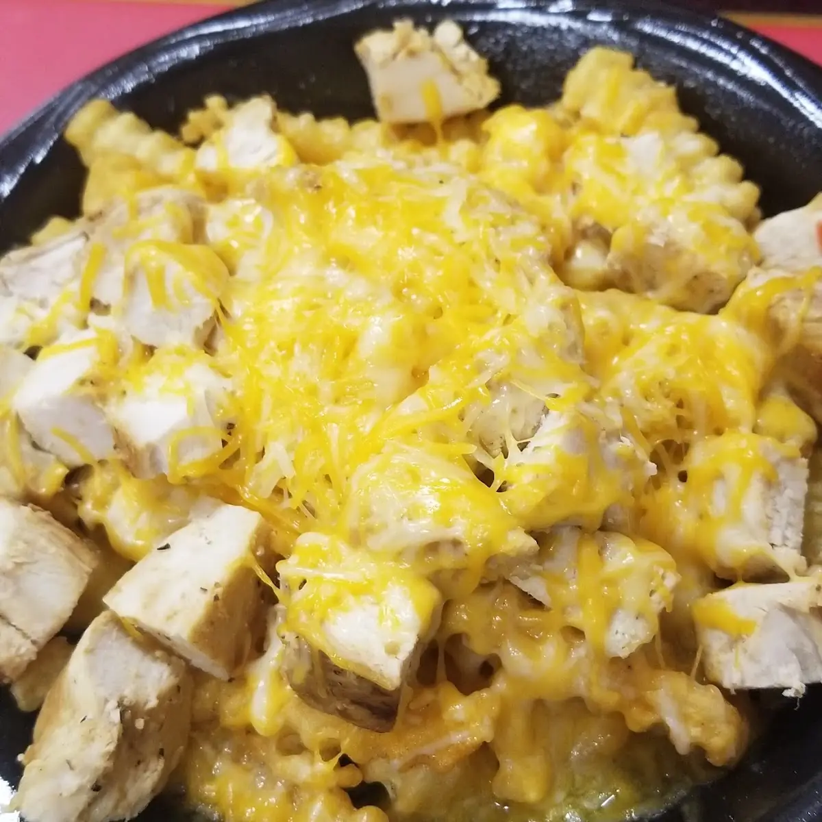 French Fries and Chicken with Cheese