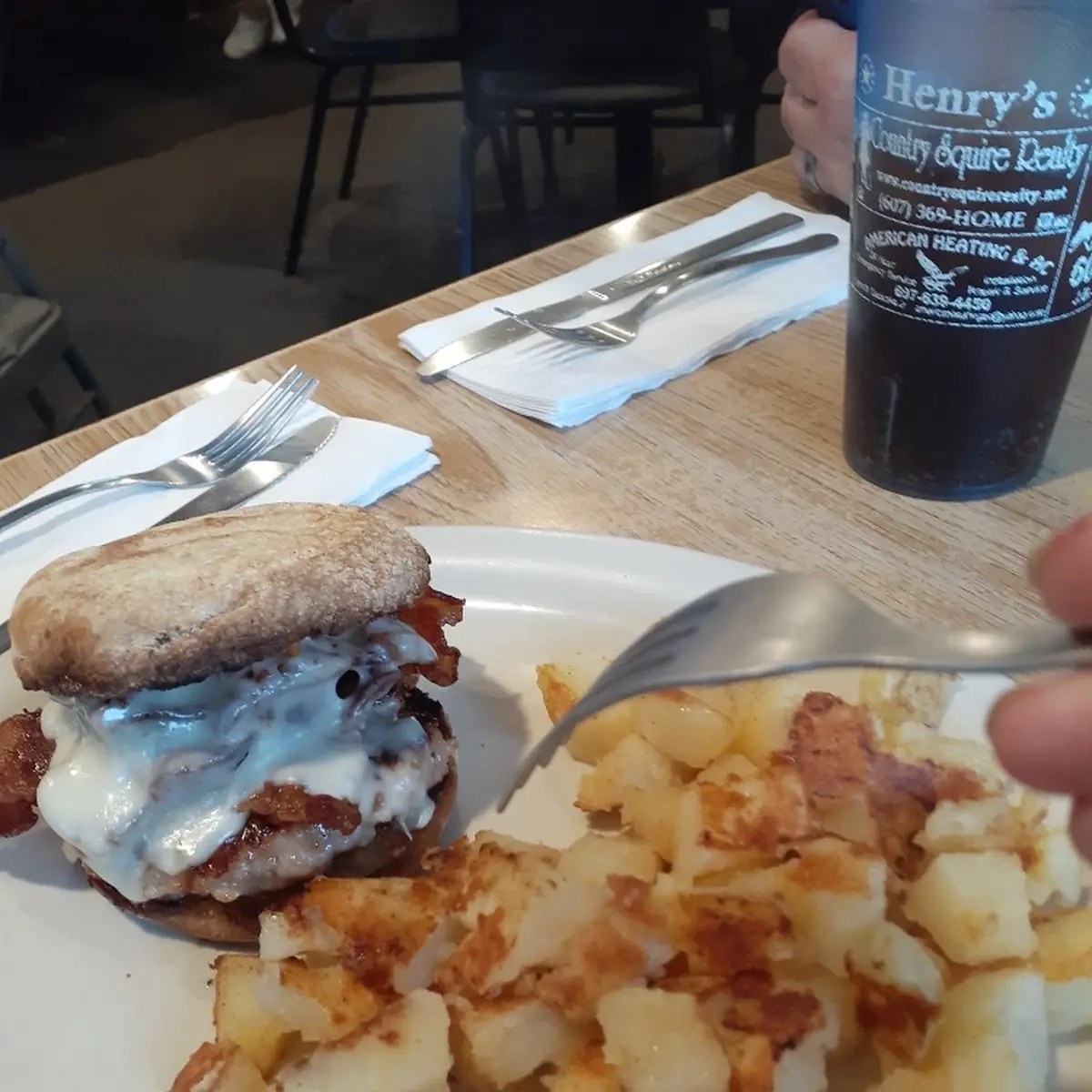 Breakfast Sandwich and Homefries