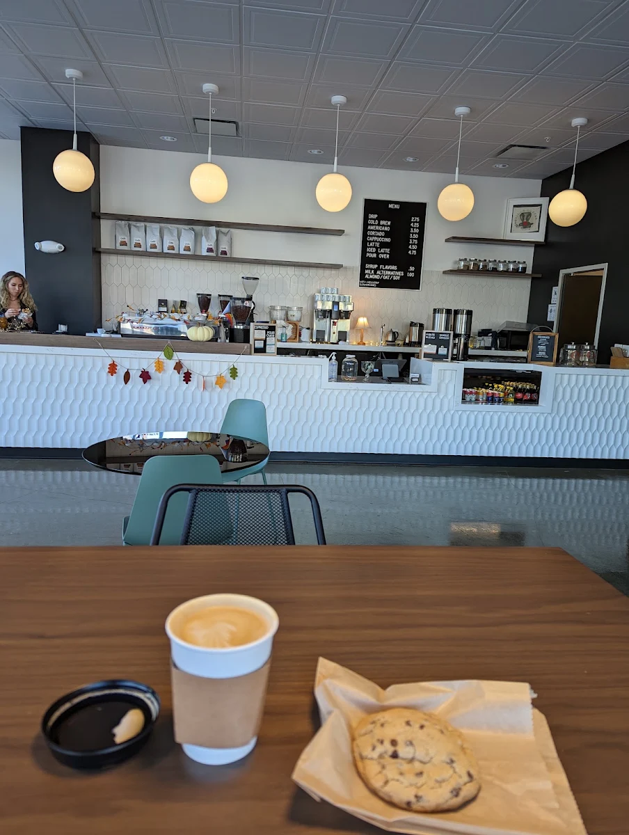 Latte and Chocolate Chip Cookie