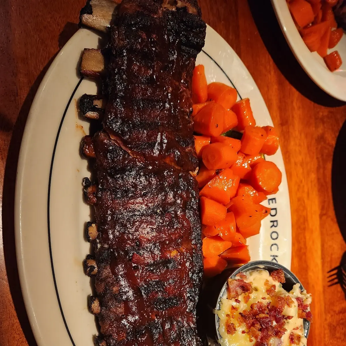 Full Rack Barbecue Ribs and Fries