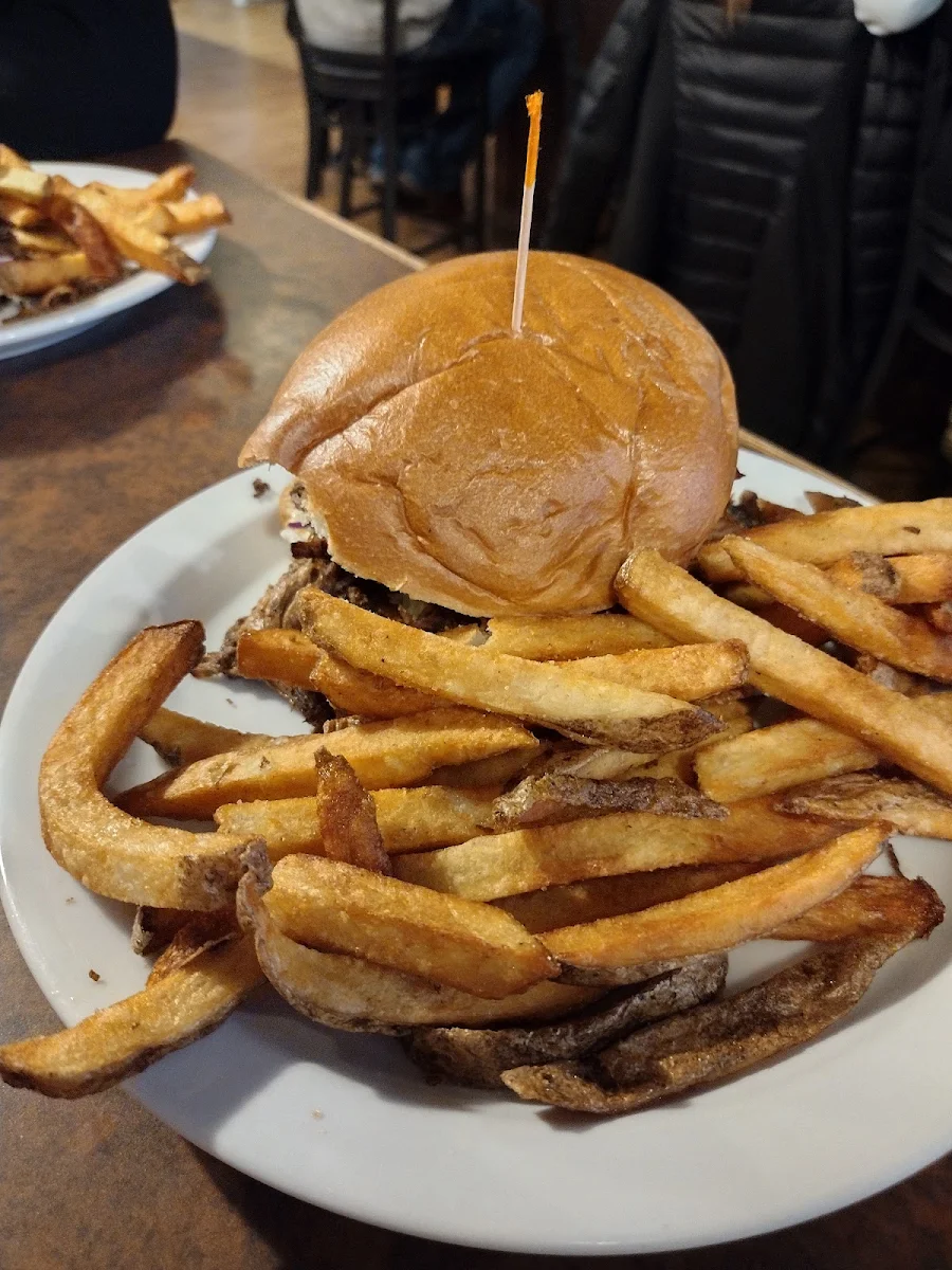 Pulled Pork Sandwich and Fries
