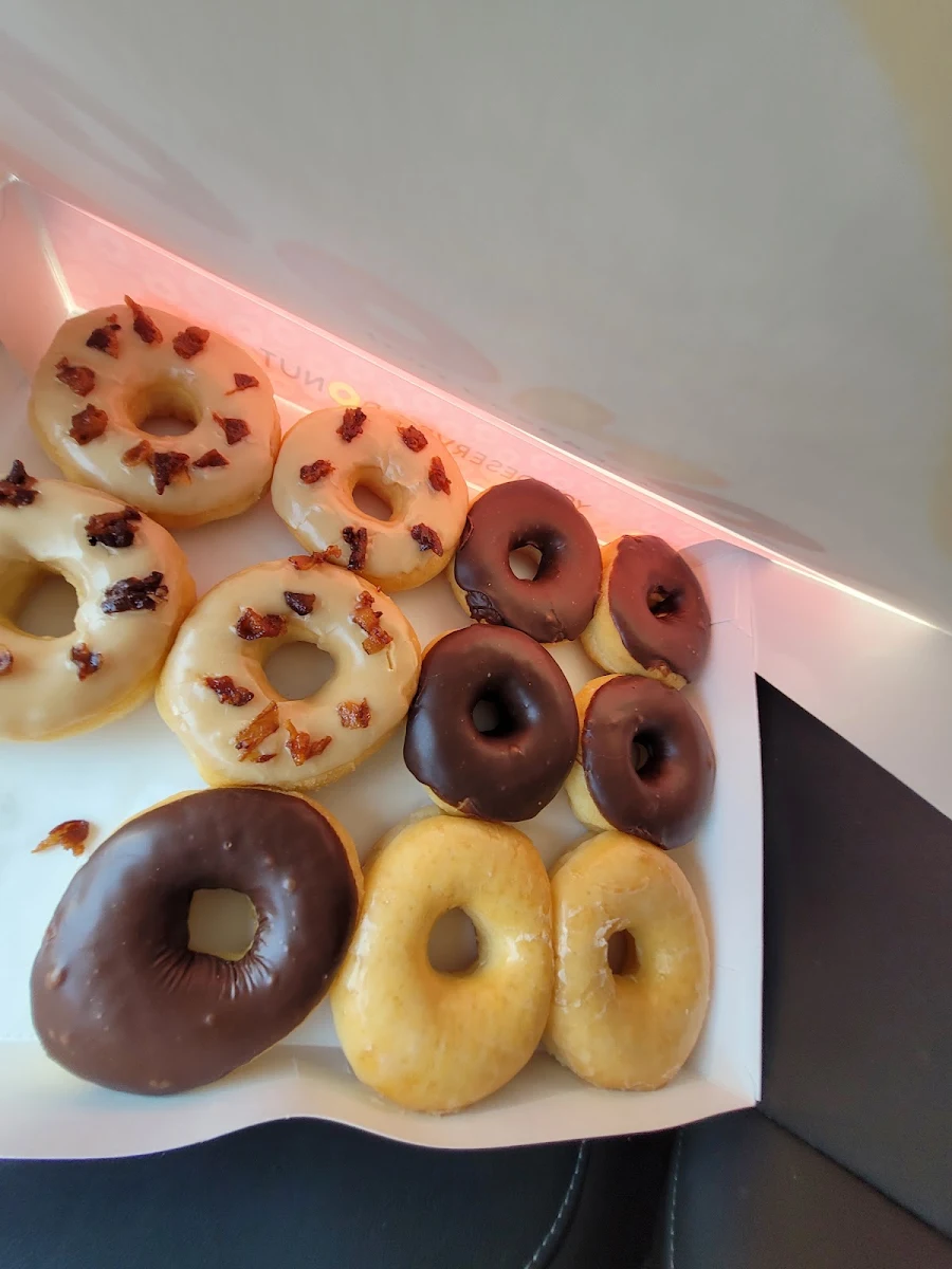 Bacon Covered Maple Doughnuts and Plain Chocolate Covered
