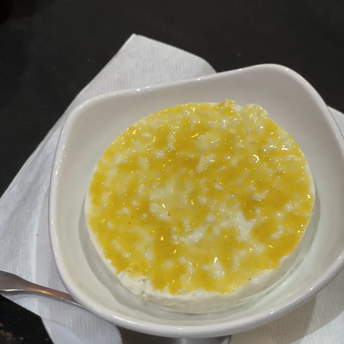Rice Pudding with Mango Sauce