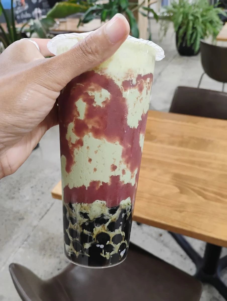 Strawberry Jam Matcha Latte