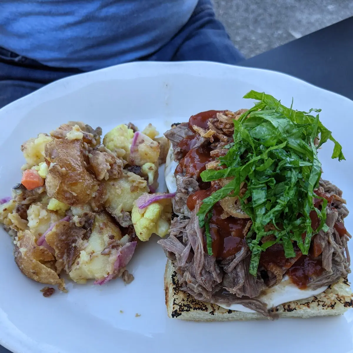 Open Faced Brisket Sandwich