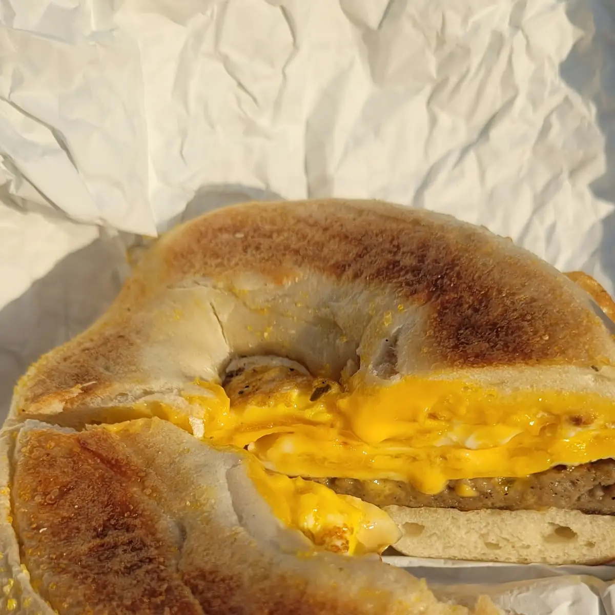 Sausage Egg and Cheese Bagel