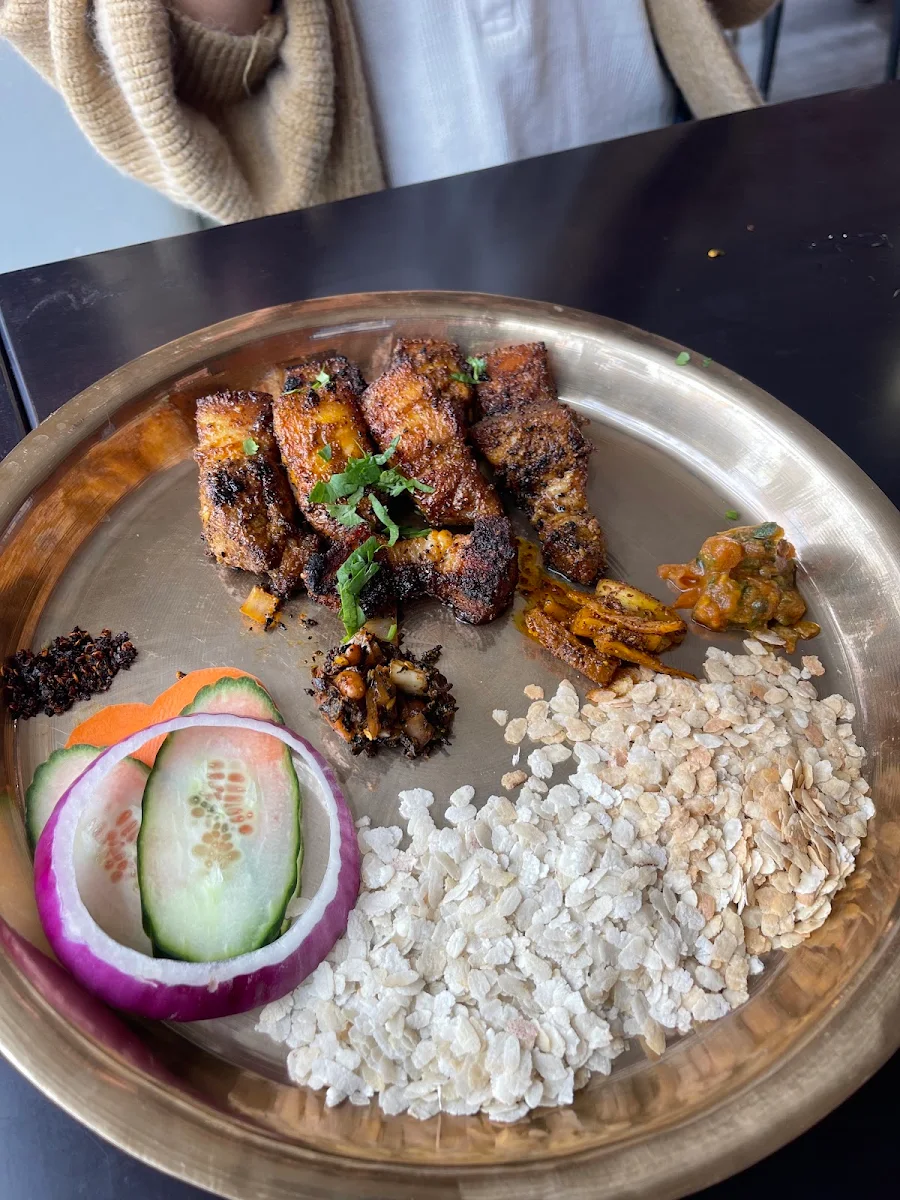 Dhindo Kodo Maize Kukhura Masu or Veg, Bombay Bar & Grill