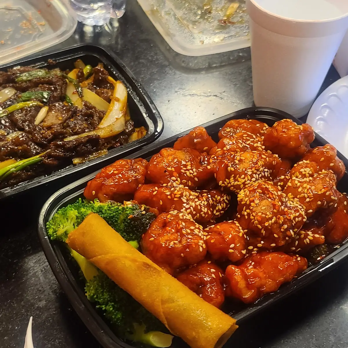 Mongolian Beef Orange Chicken