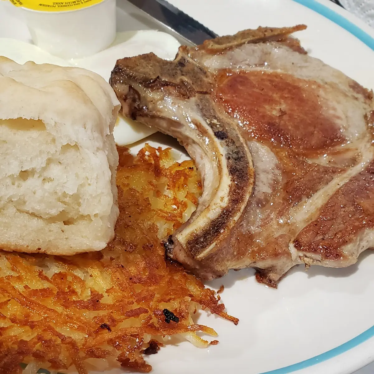 Grilled Pork Chop Breakfast