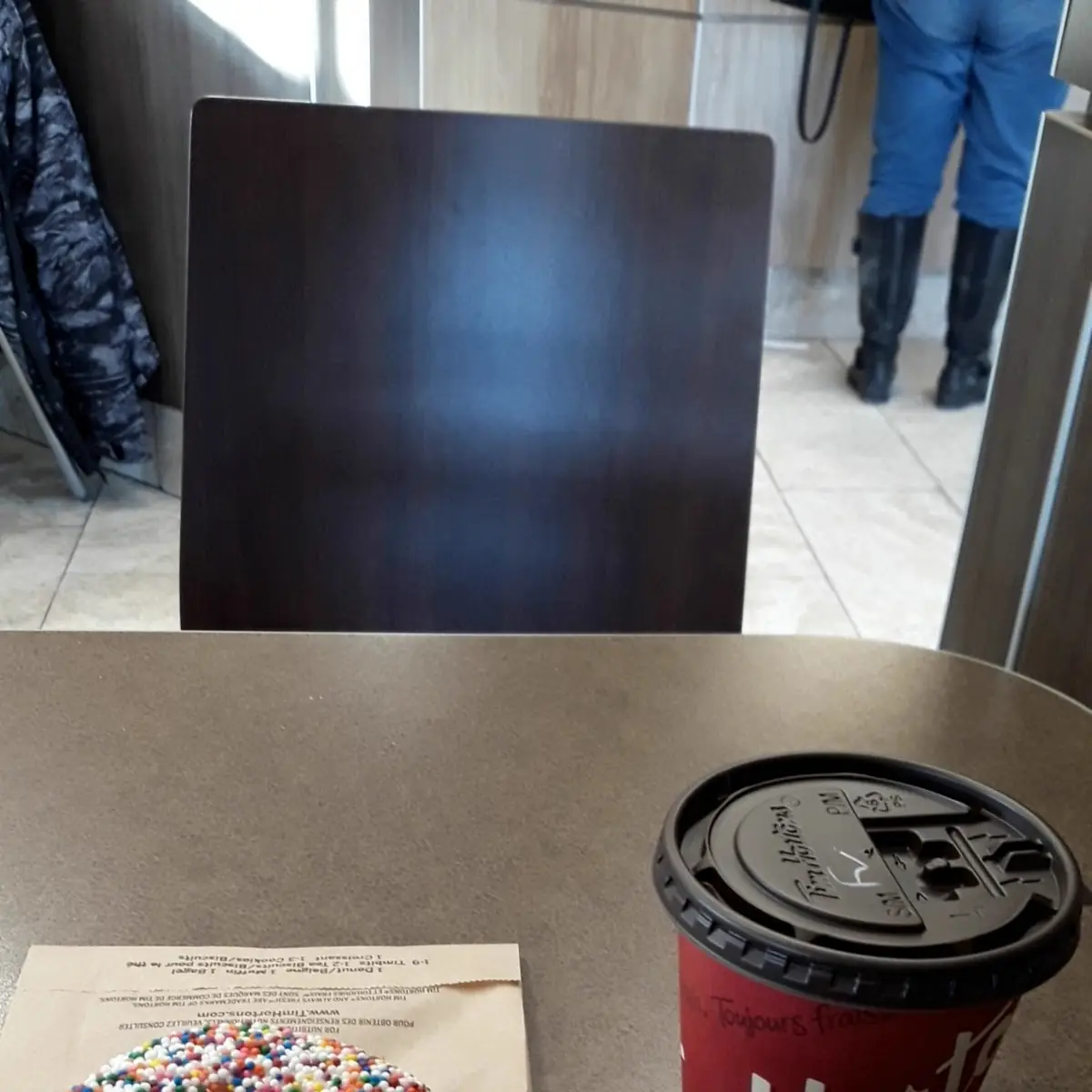 Donuts and French Vanilla Latte, Tim Hortons