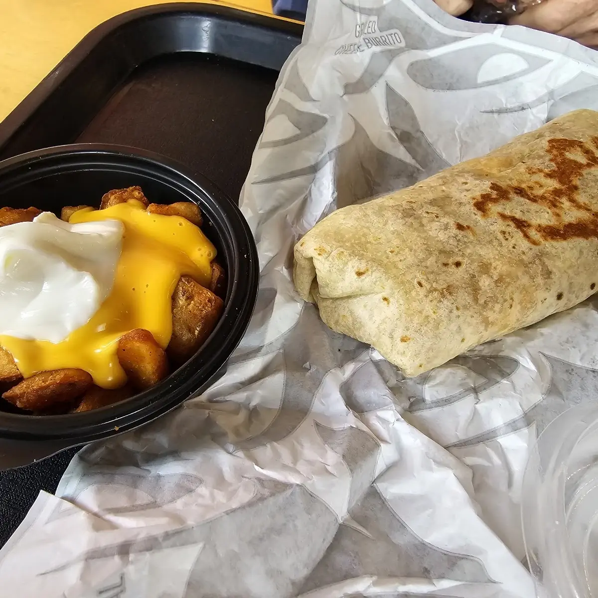 Cheesy Fiesta Potatoes & Burrito