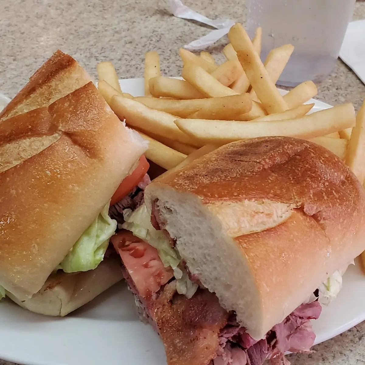 Pastrami Sandwich and Fries