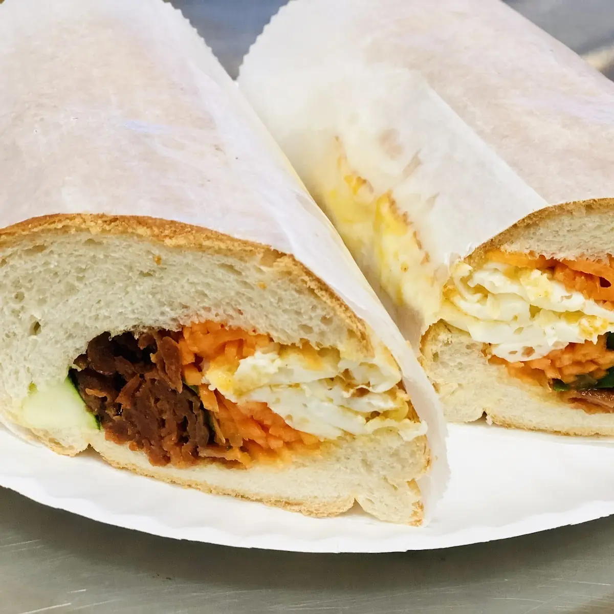 BBQ Pork Banh MI with Fried Egg Sandwich