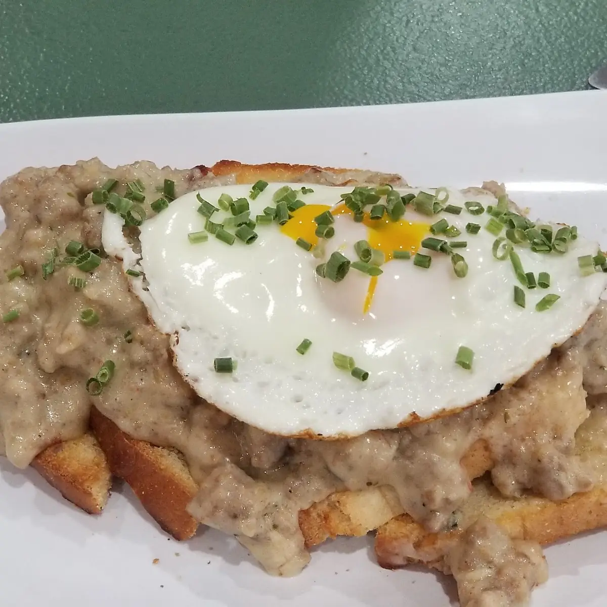 Sausage Gravy over Toast