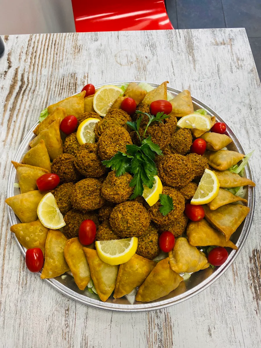 Falafel and Veggie Samosa