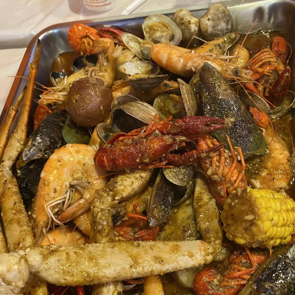 Spicy Crawfish Seafood Boil Platter