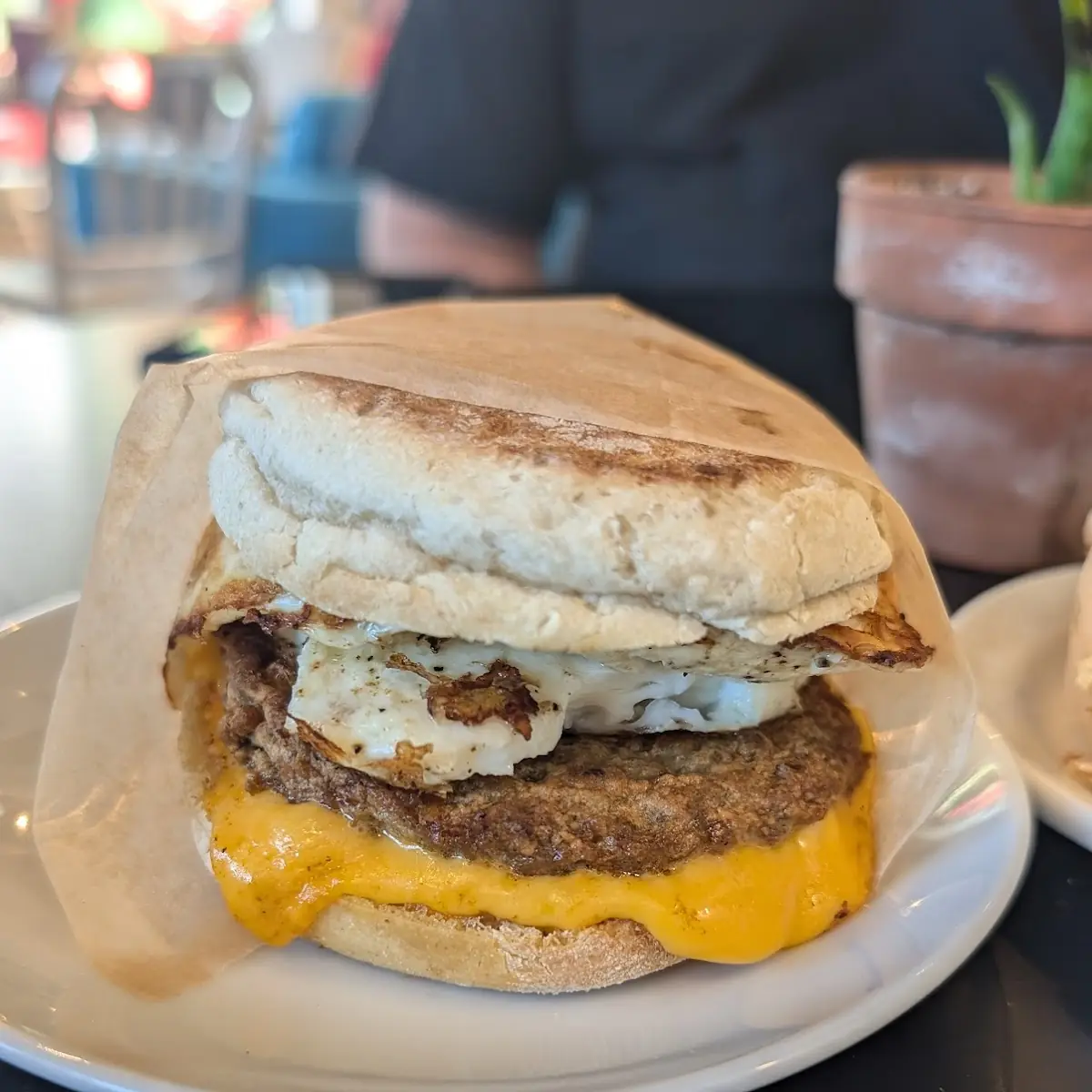 Sausage Egg and Cheese Breakfast Sando