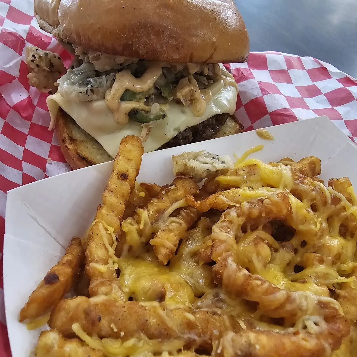 Ghost Buger with Cheese Fries