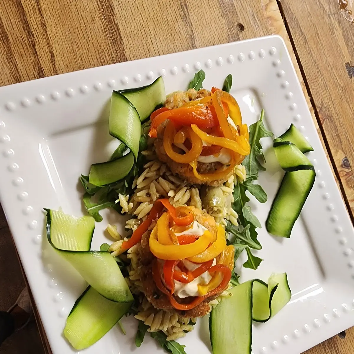Orzo Pasta with Crab Cakes