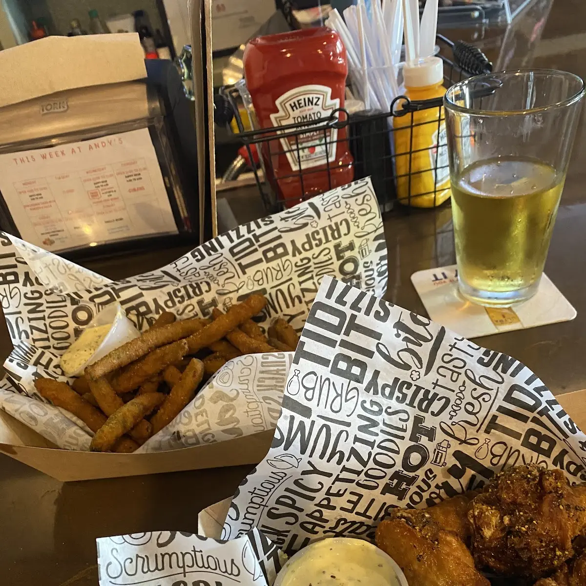 Fried Green Beans & Lemon Pepper Dry Rub Wings