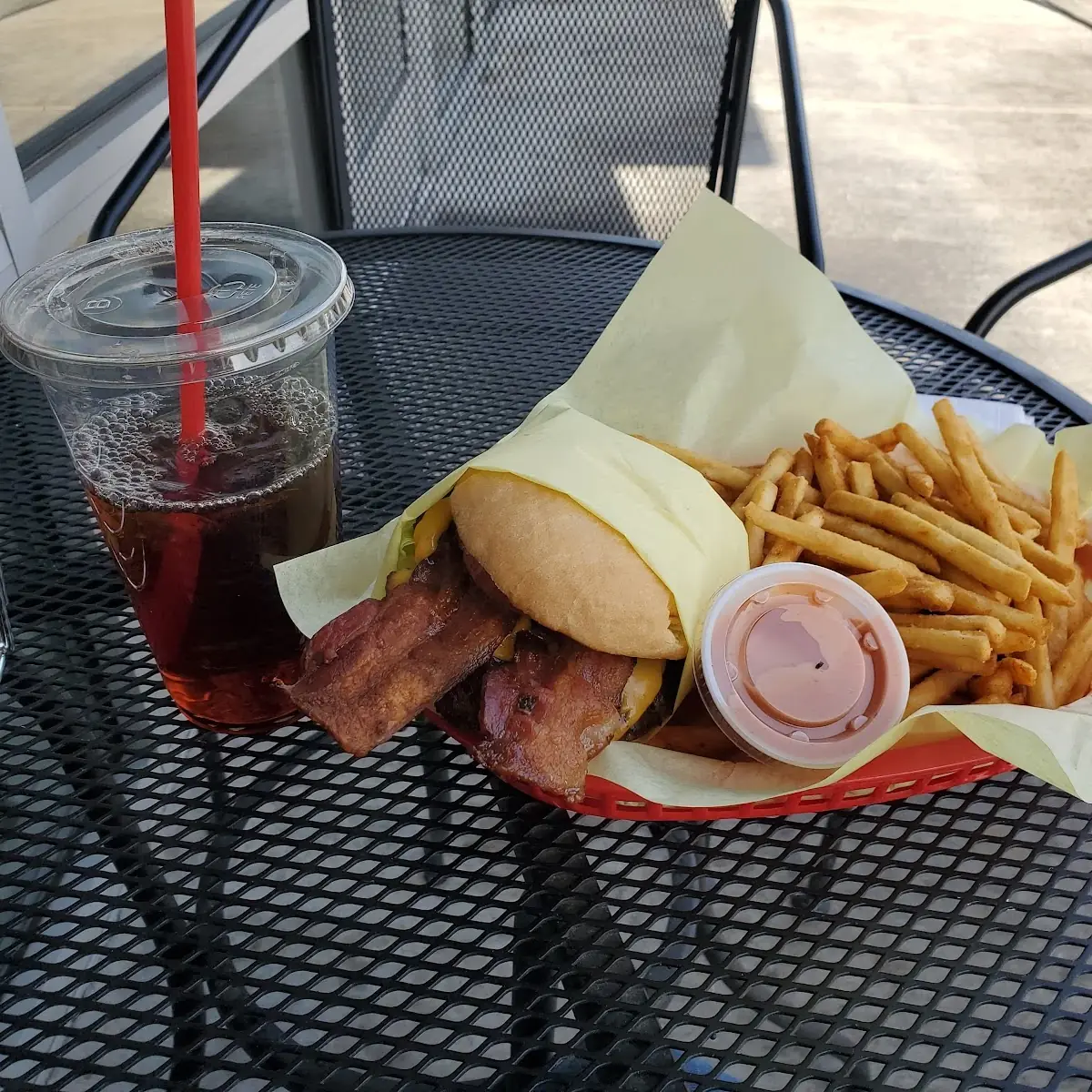 Bacon Burger and Fries