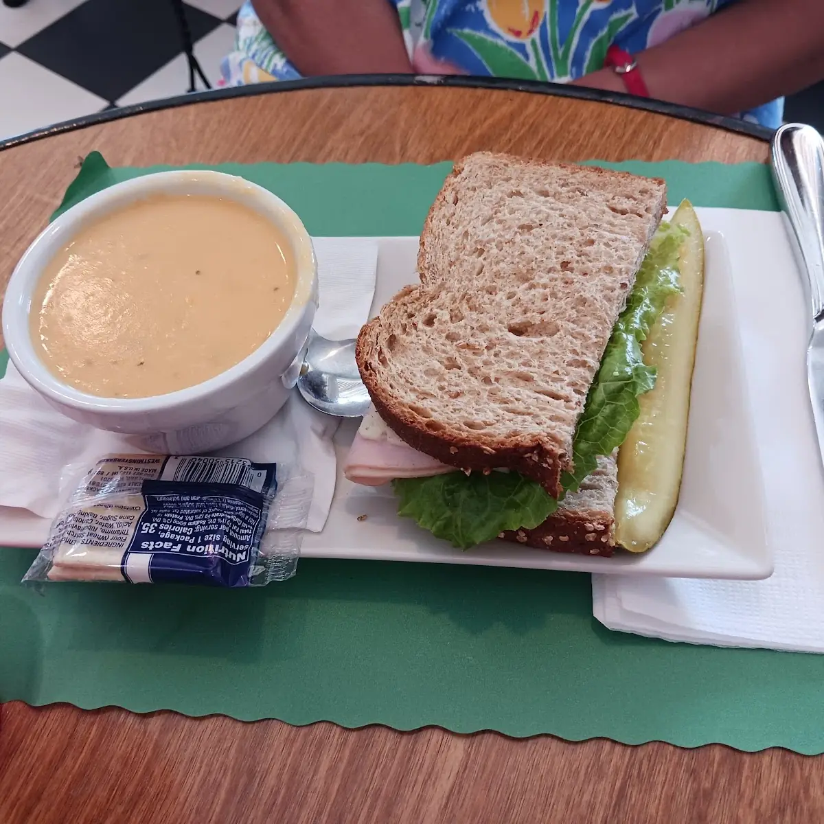 Soup and 1 2 Sandwich