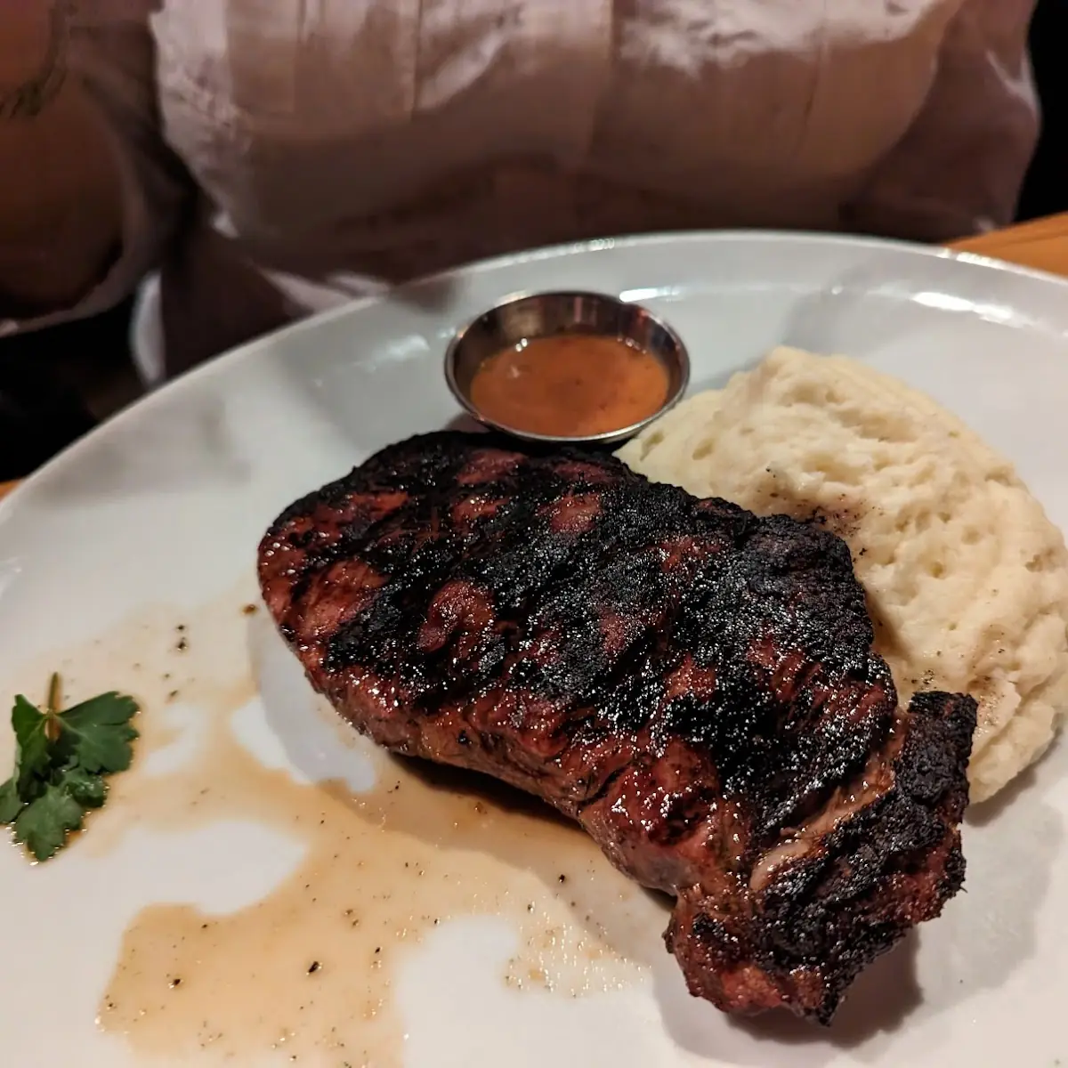 Steak with Mashed Potatoes and Sauce
