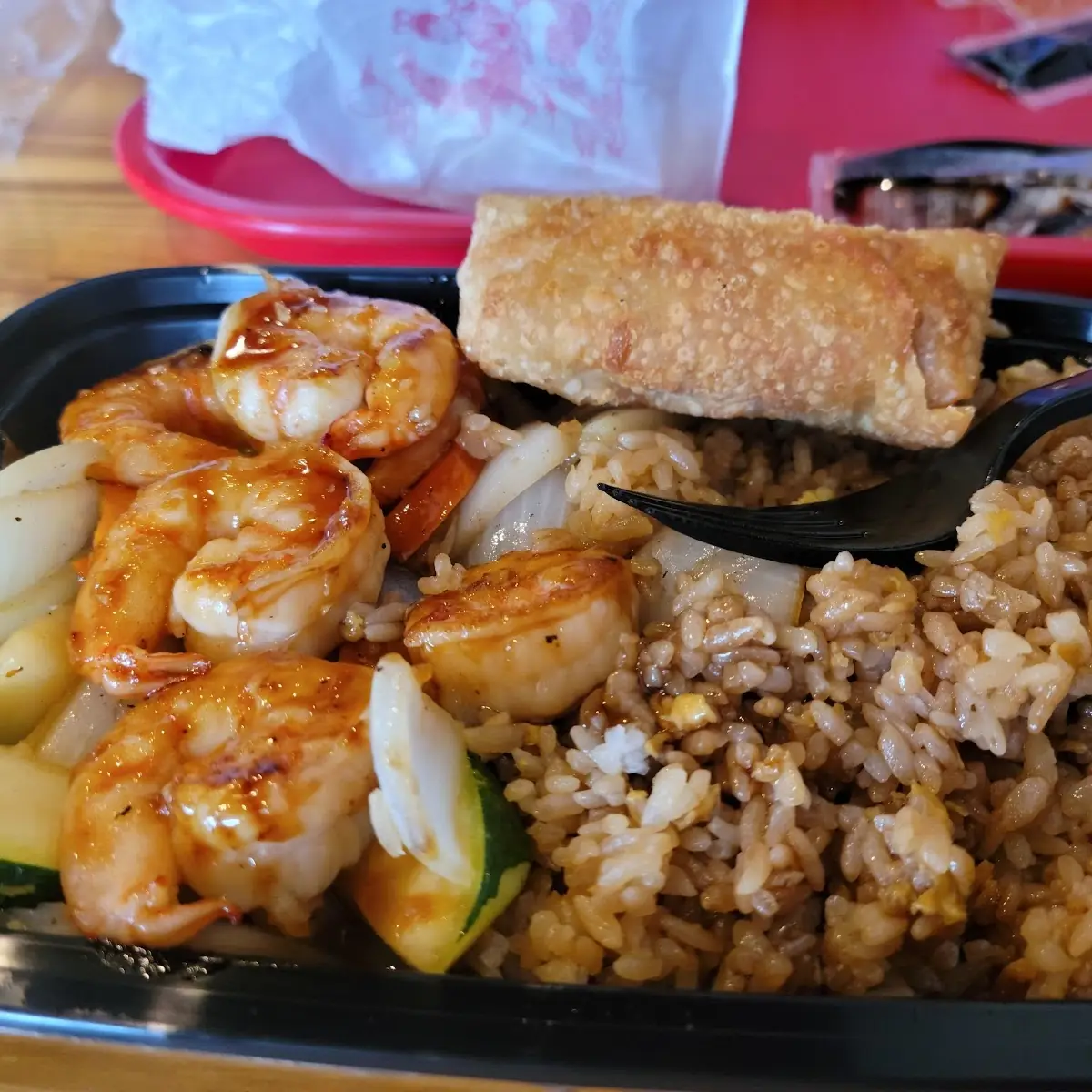 Hibachi Shrimp with Mixed Vegetables Fried Rice