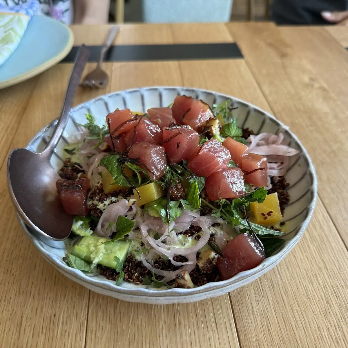 Crispy Quinoa Tuna Poke Salad