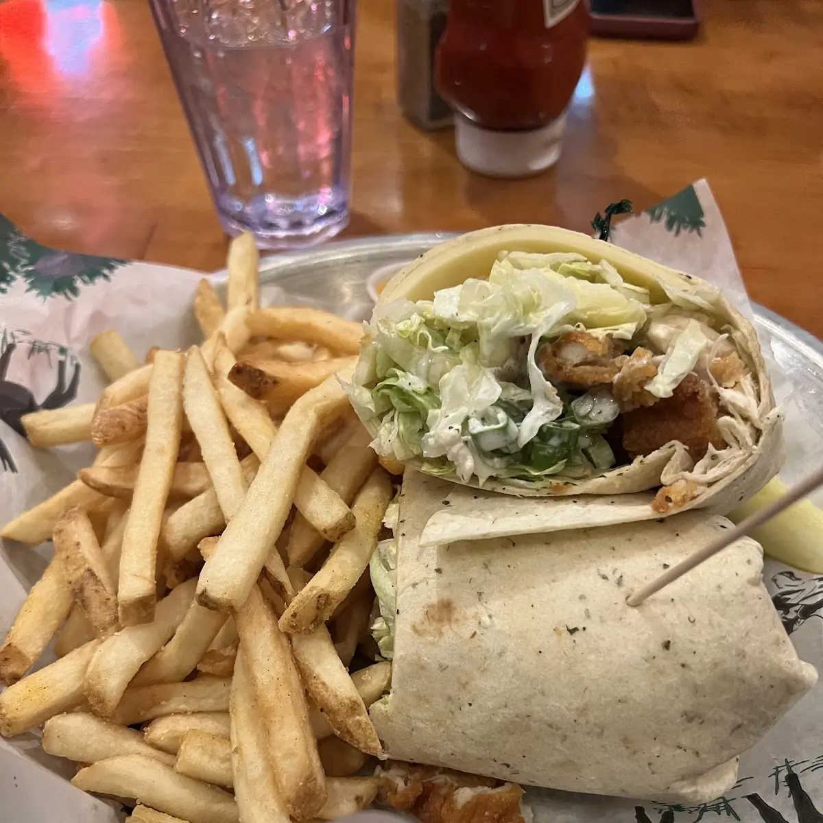 Chicken Ranch Wrap w Fries