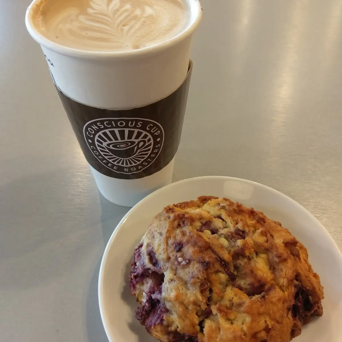 Latte and Mixed Berry Scone