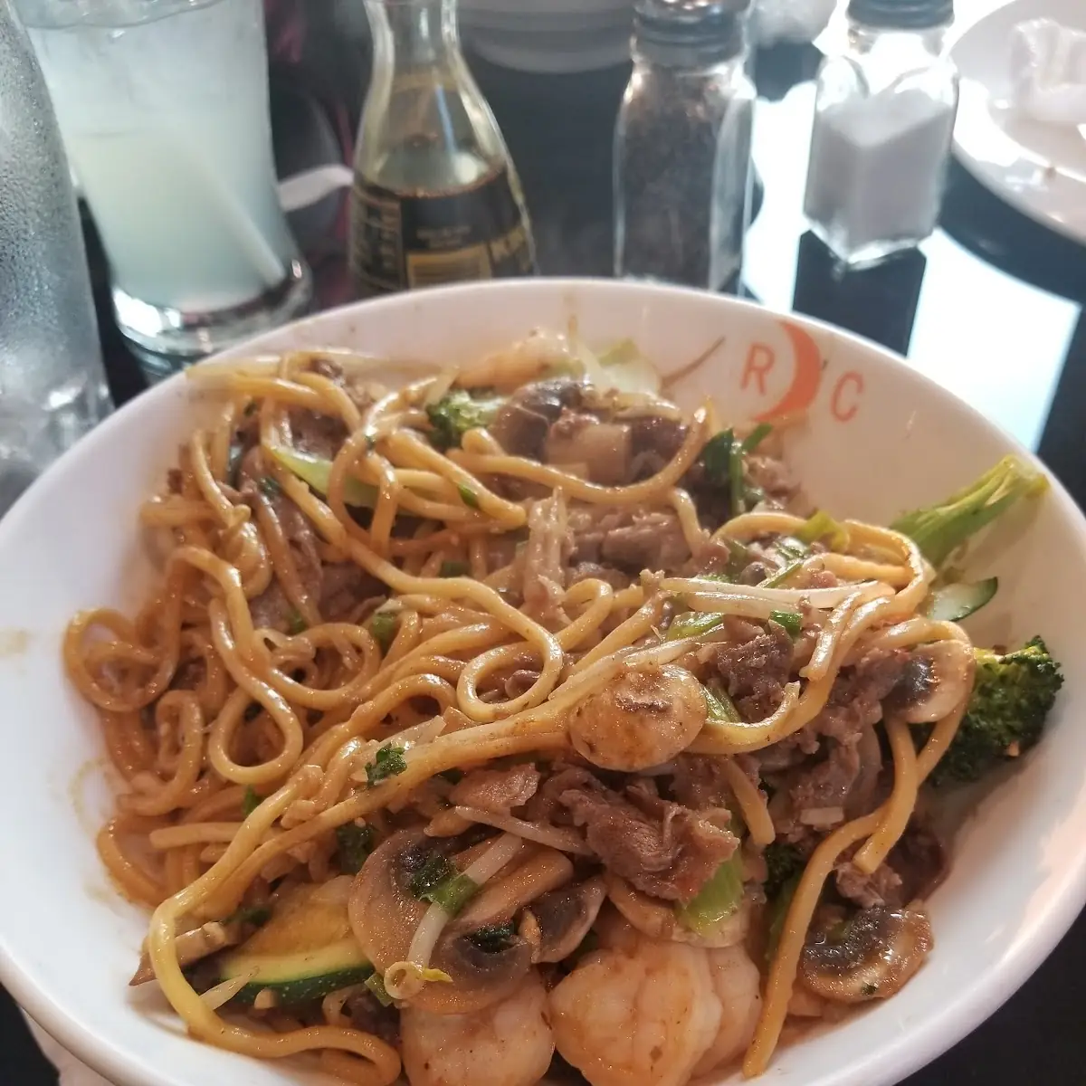 Mongolian Beef Lo Mein Shrimp Broccoli
