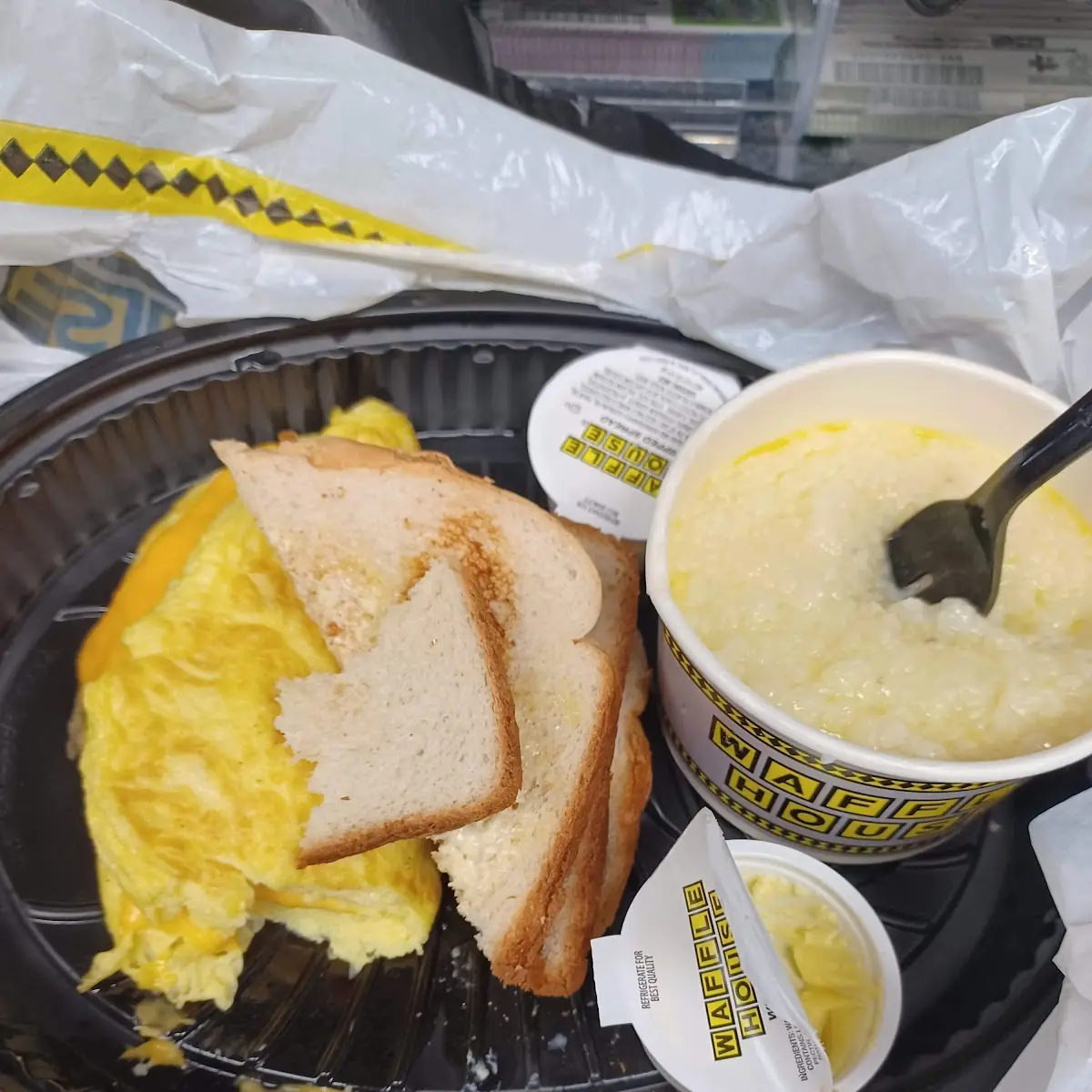 Egg and Cheese Omelette with Grits