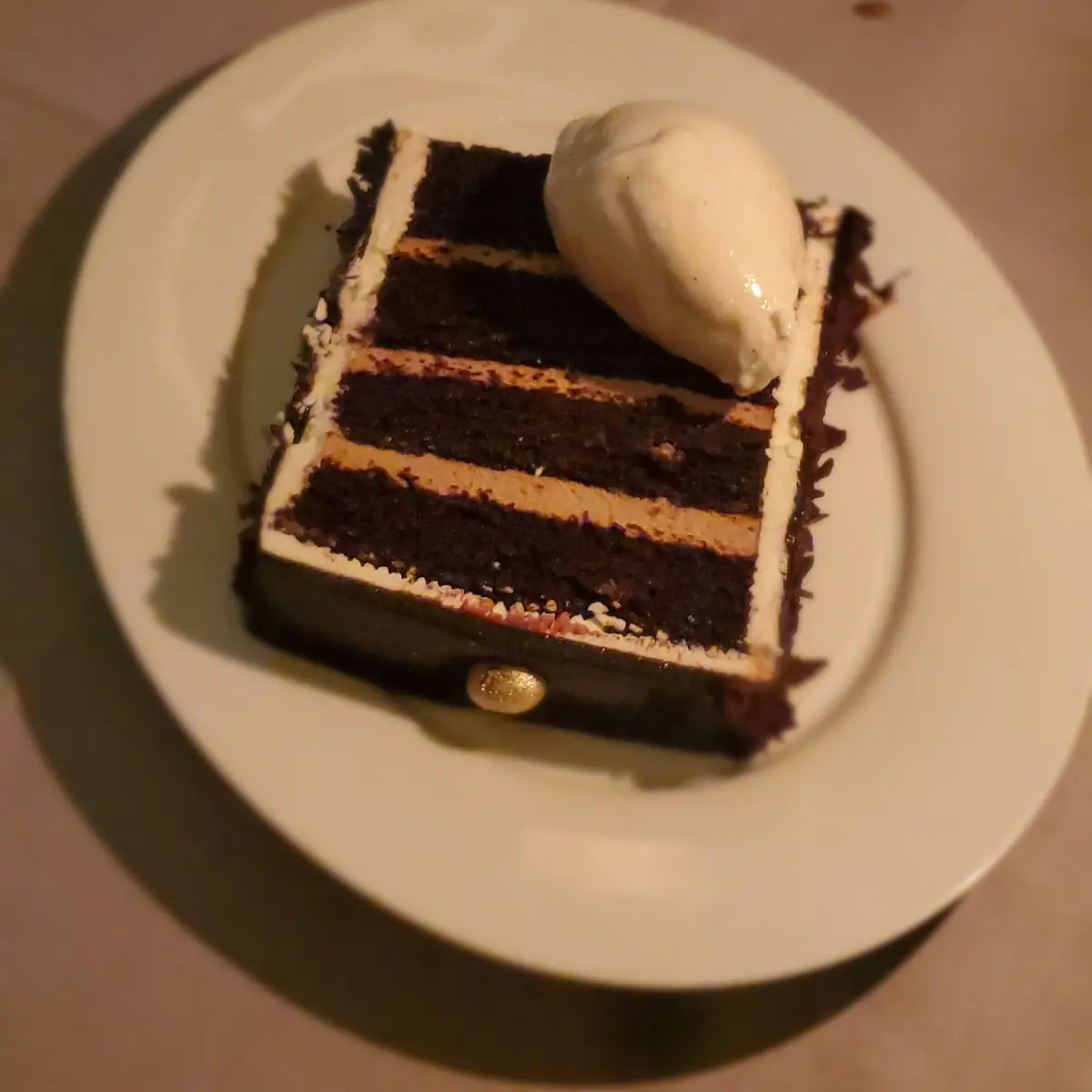 Chocolate Hazelnut Cake and Ice Cream
