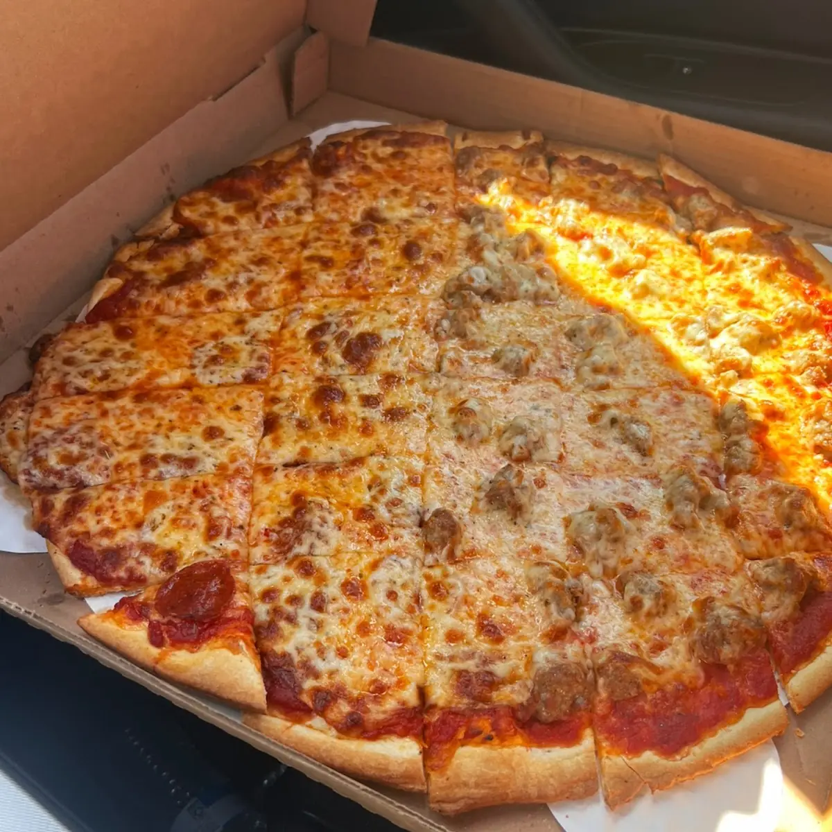 Thin Crust Half Sausage Half Pepperoni