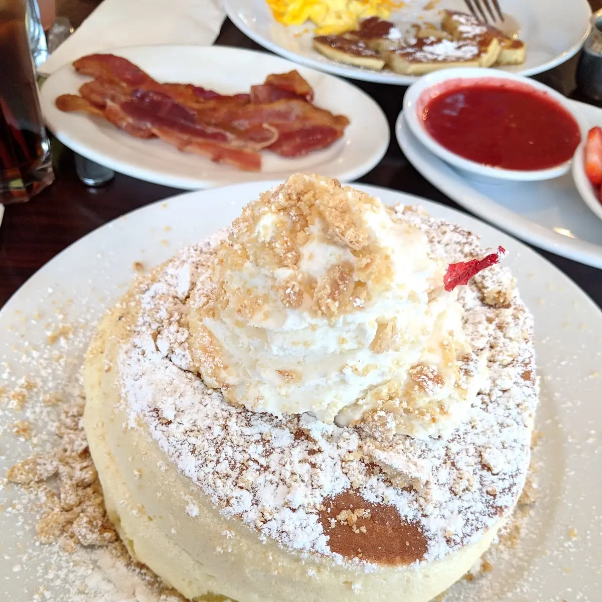 Strawberry Cheesecake Souffle Pancakes