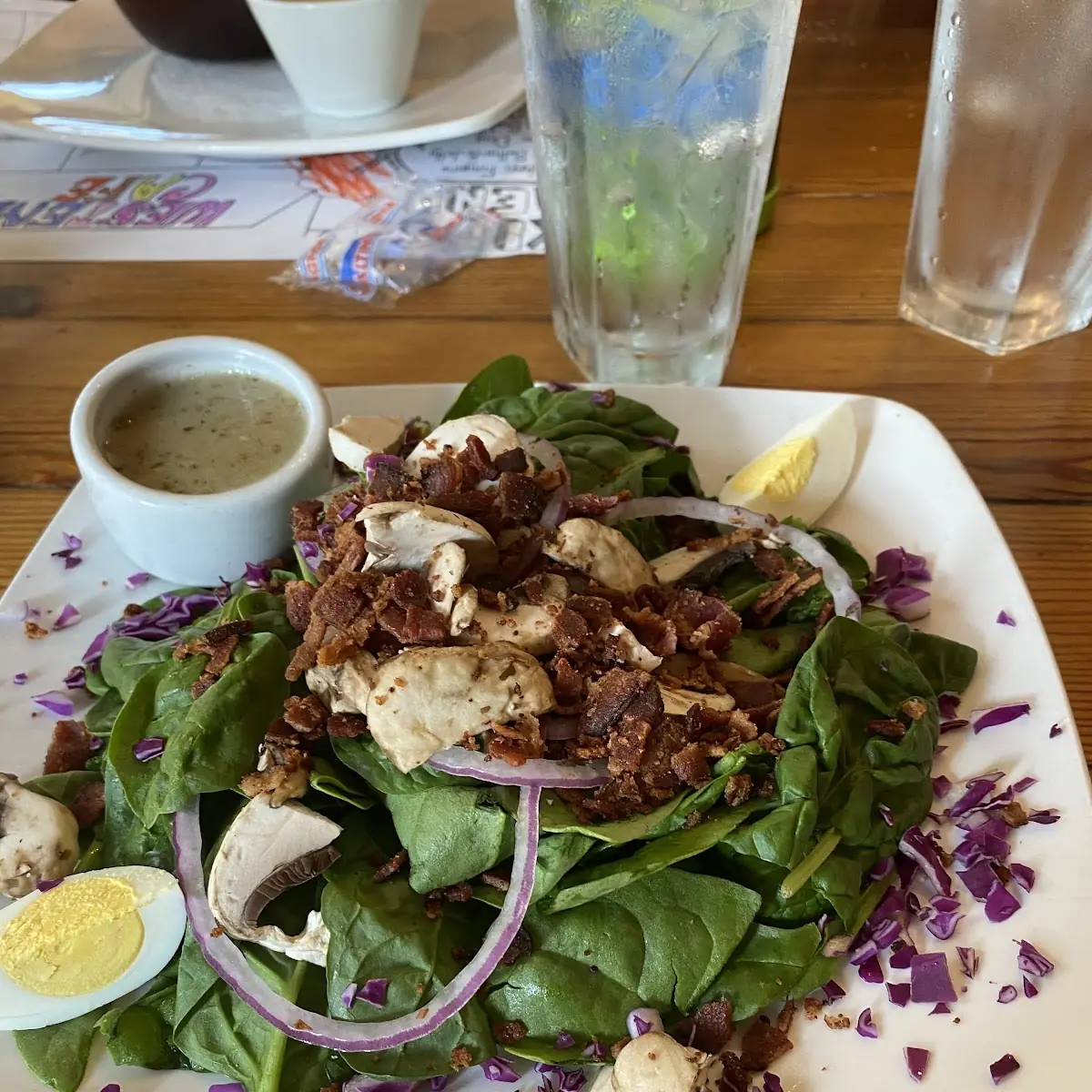 Small Spinach Salad with Italian Dressing