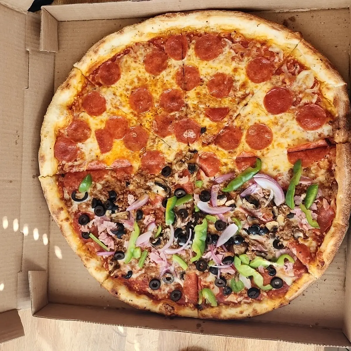 1 2 Pepperoni 1 2 Supreme Pizza
