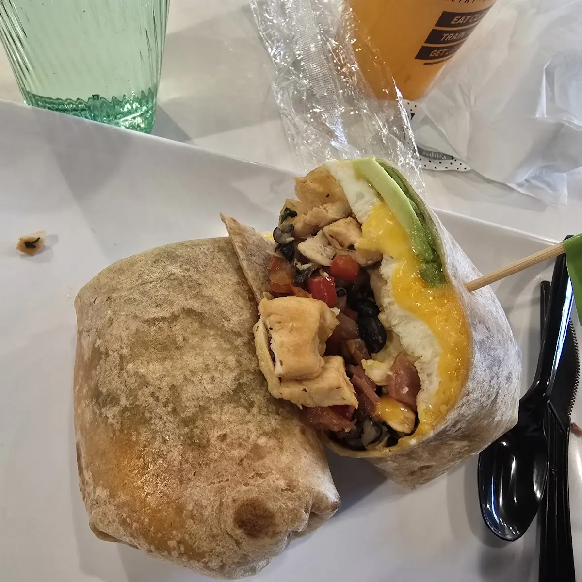 Protein Breakfast Chicken Burrito