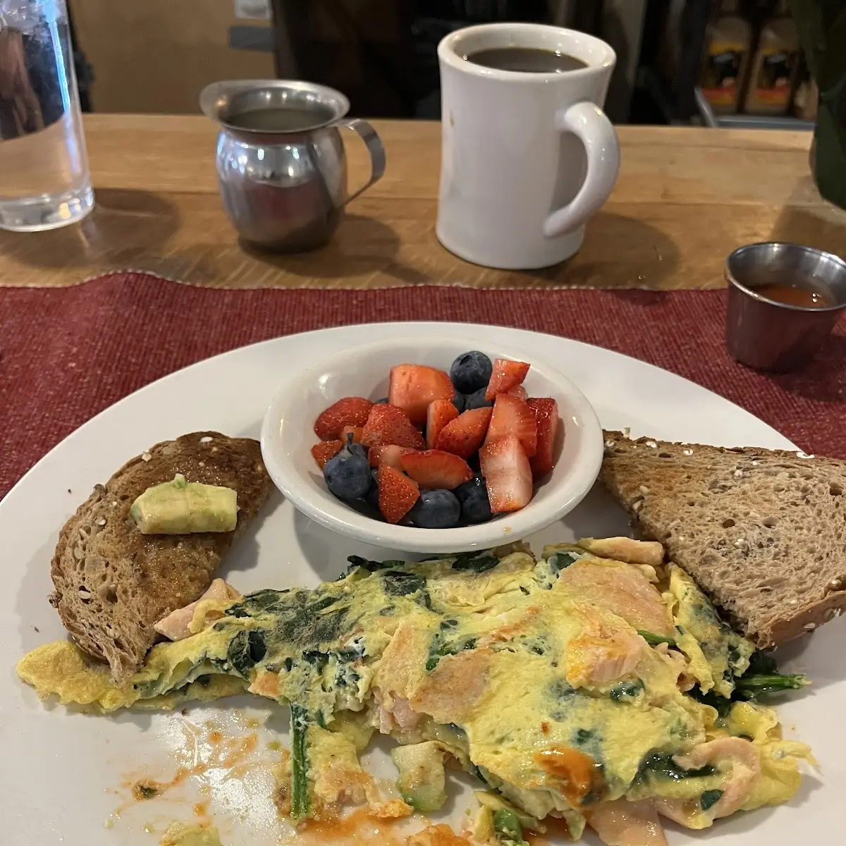 Norwegian Smoked Salmon Avocado Spinach Omelette