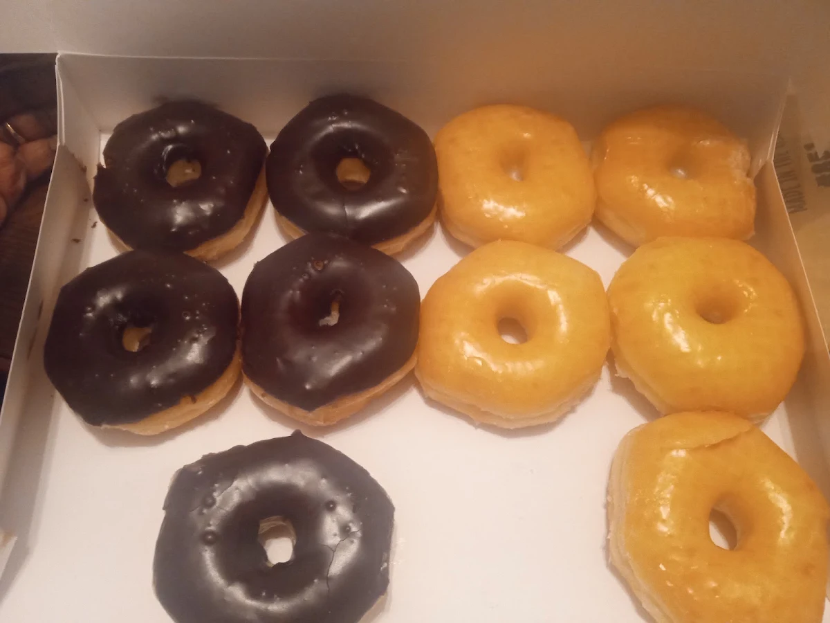 Half Glaze Half Chocolate Donuts a Dozen