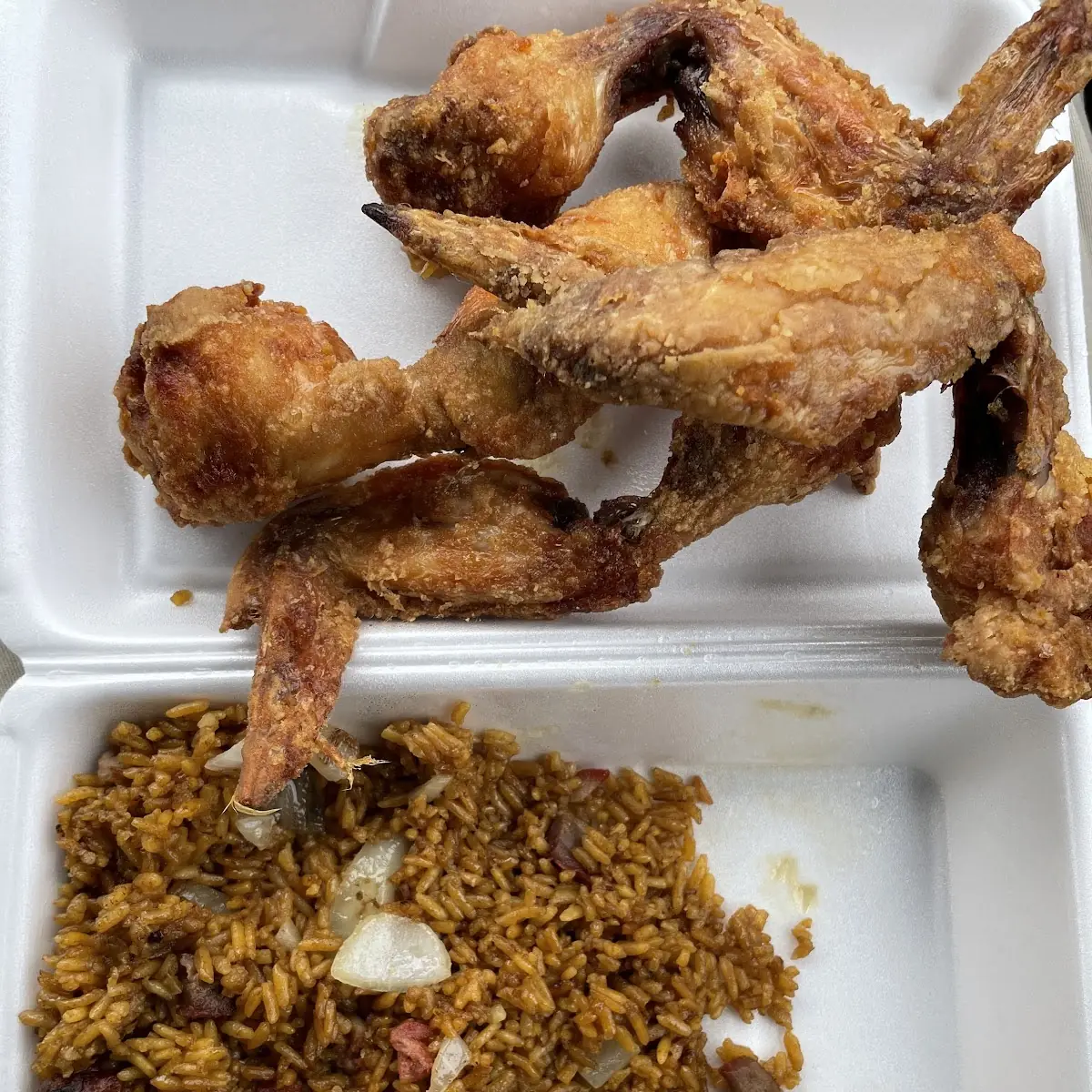 Pork Fried Rice with Chicken Wings