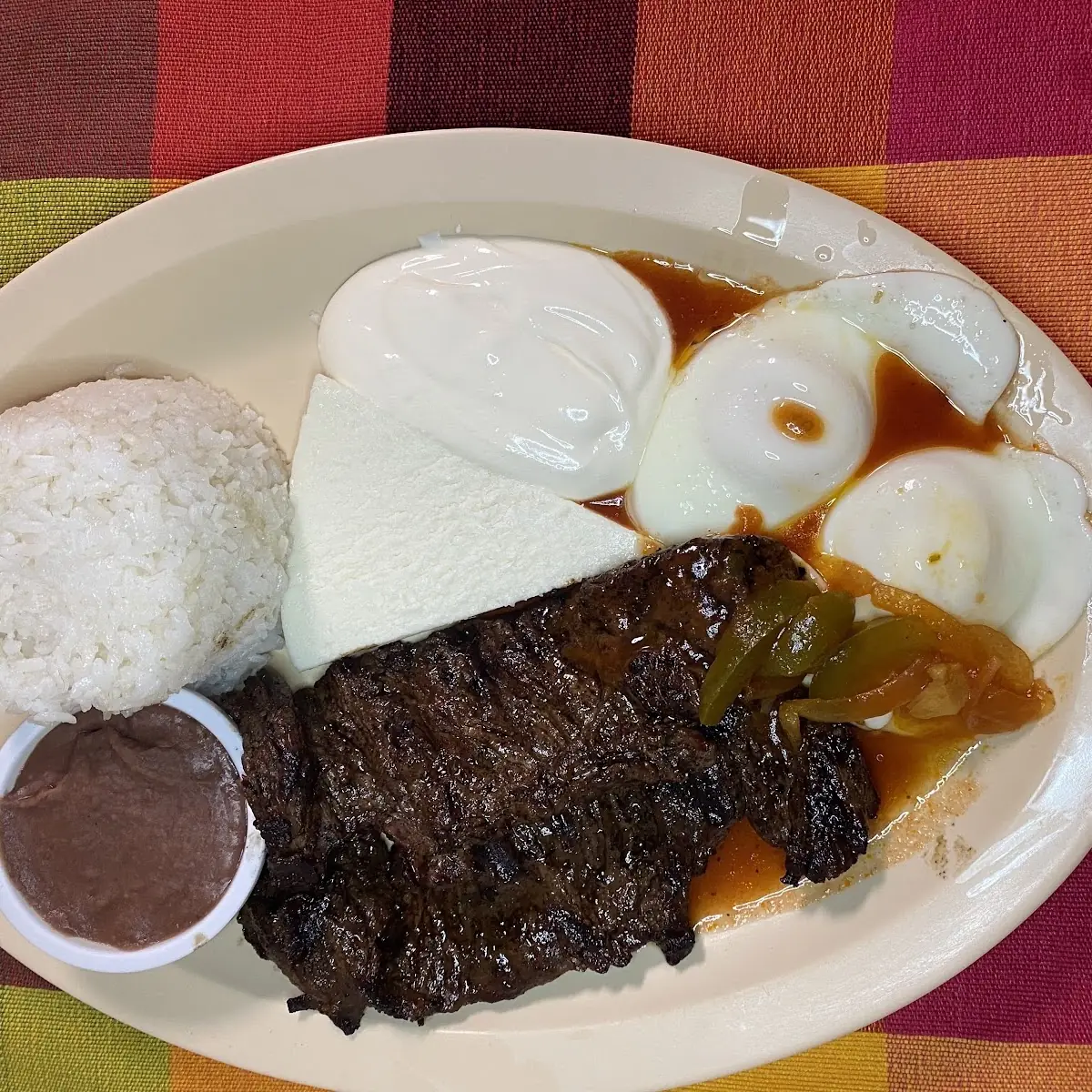 Bistec Con Huevos Steak with Two Eggs