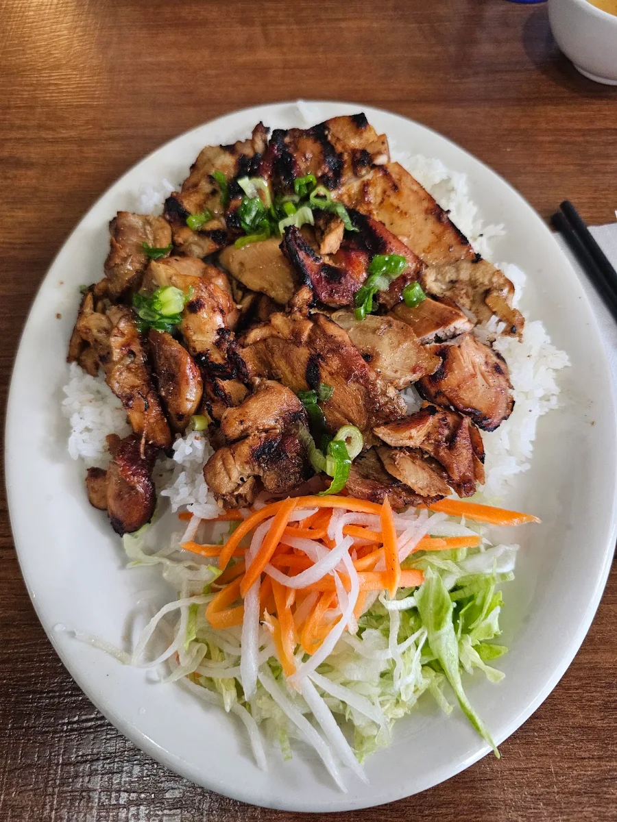 Marinated Grilled Chicken & Pork Chops Cơm GÀ Sườn Nưởng, Pho 777 Vietnamese Restaurant Langley