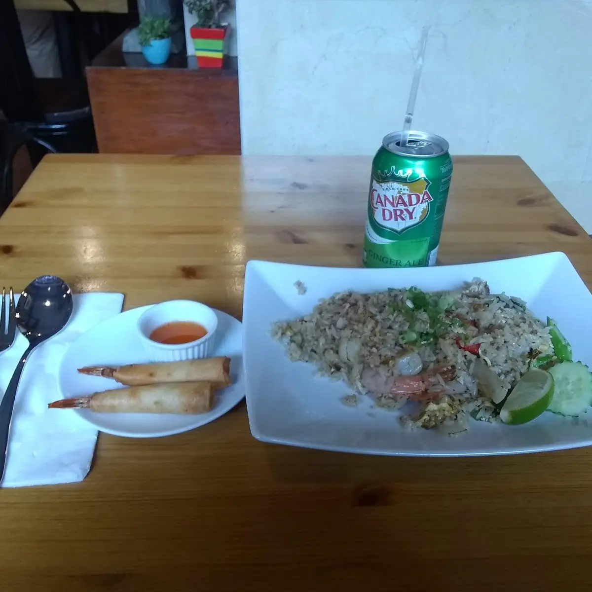 Thai Shrimp Fried Rice and Shrimp Roll