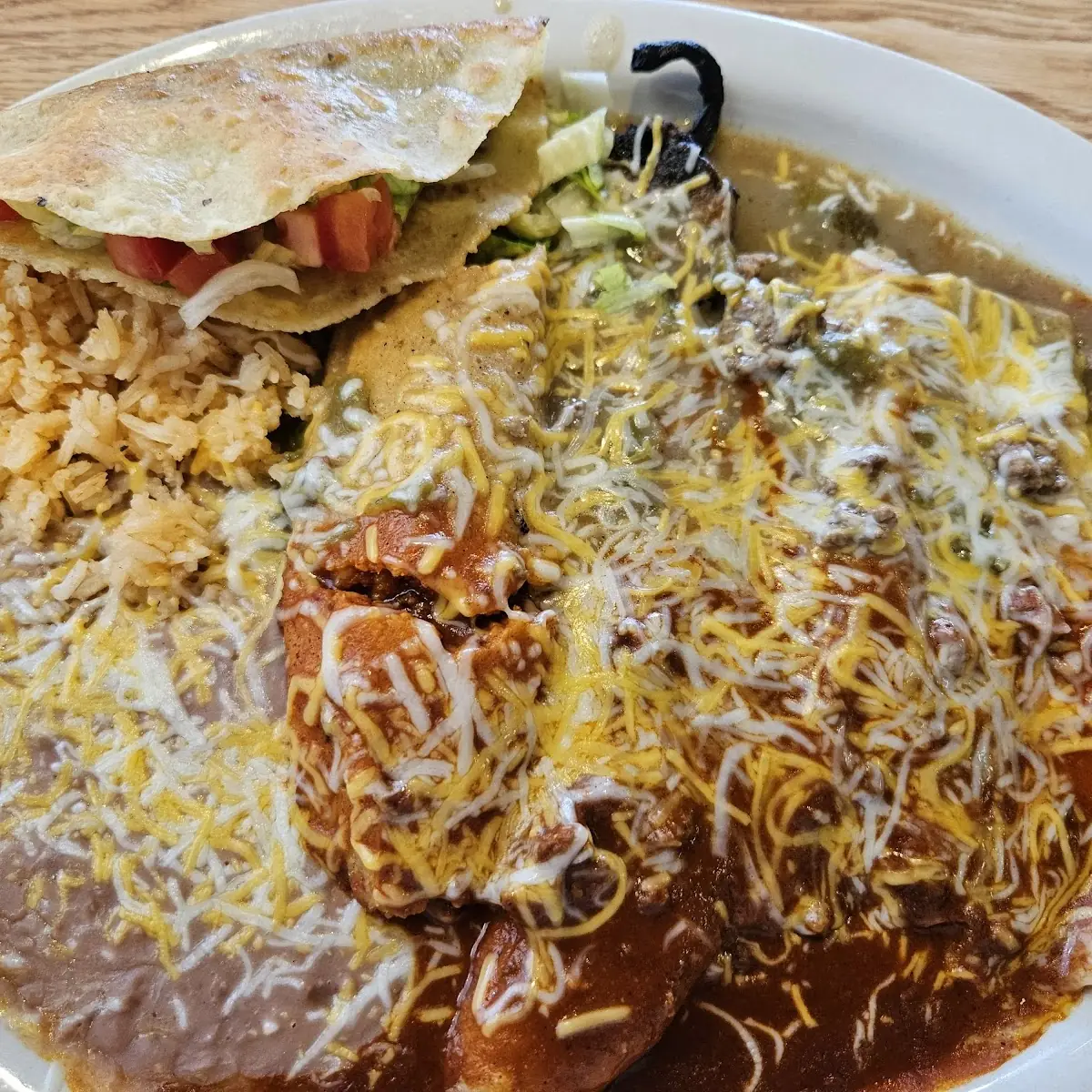 Beef Enchiladas and Chili Relleno