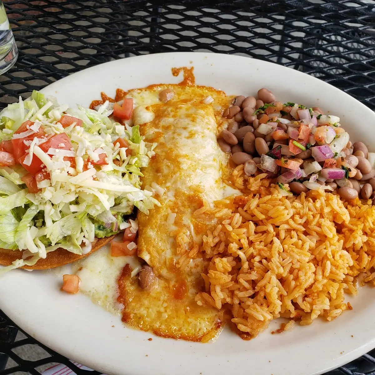 Tostada and Bean and Cheese Burrito