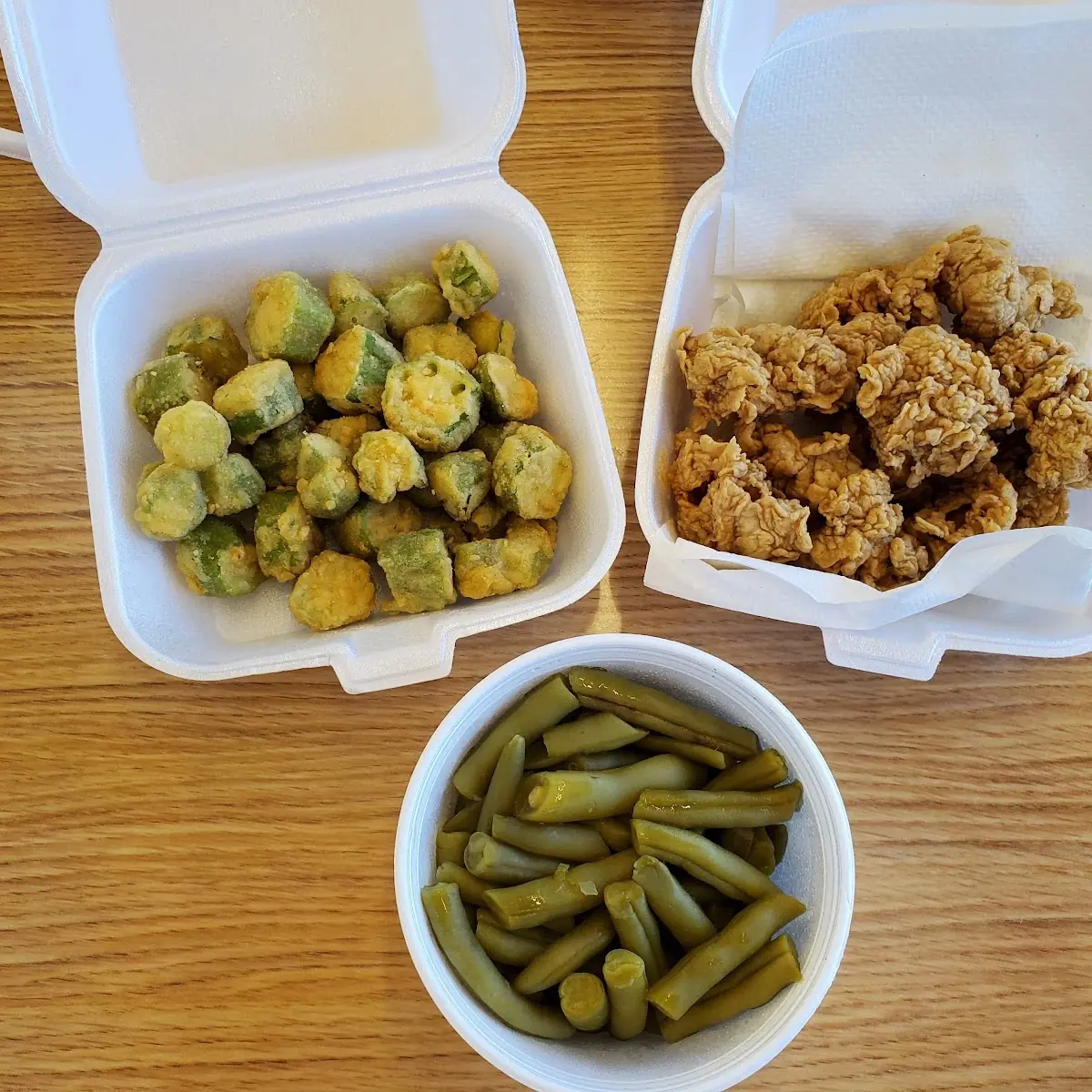 Fried Okra Fried Gizzards Green Beans