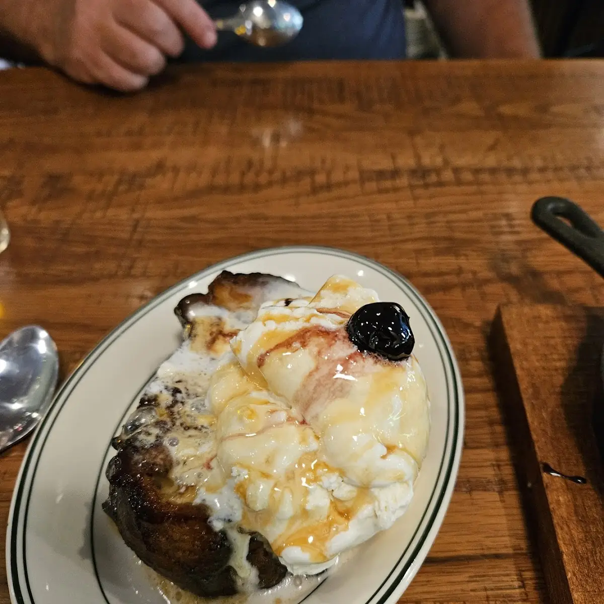 Chocolate Bread Pudding with Ice Cream