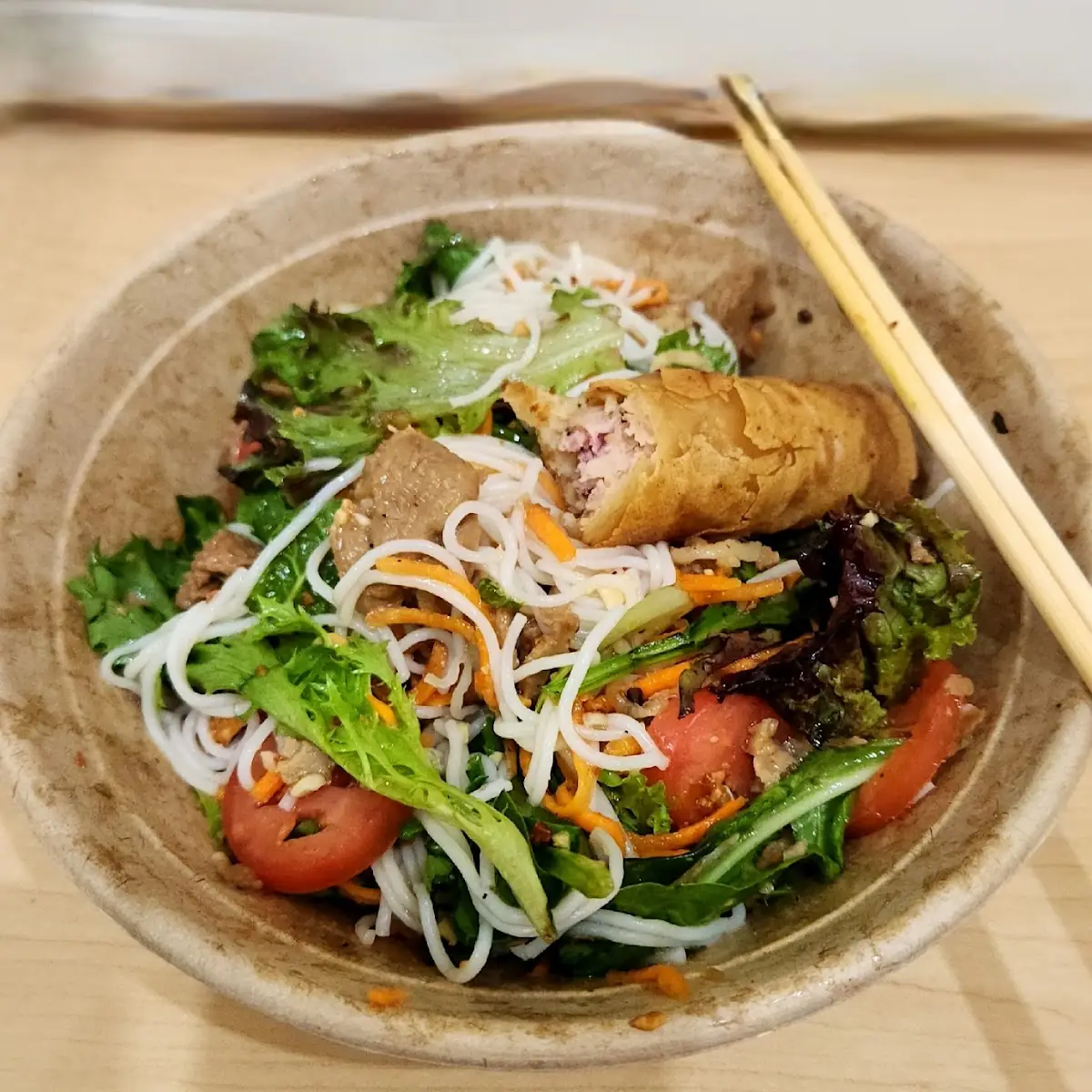 Mock Duck Noodle Salad